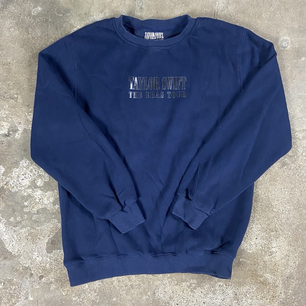 Taylor Swift Sweatshirt Size Medium Navy Blue The Eras Tour Crewneck Pullover